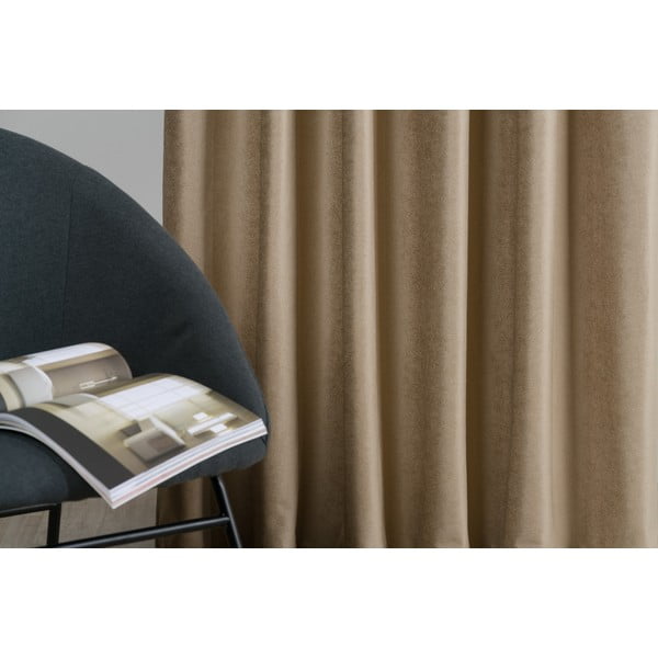 Tenda in velluto beige 140x260 cm Novara - Mendola Fabrics-image-3
