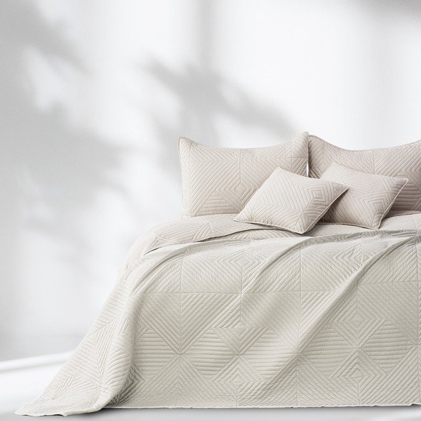 Copriletto color crema in microfibra con rivestimento trapuntato 220x240 cm Softa – Restilo-image-3