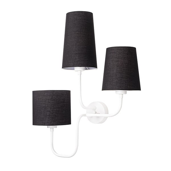 Lampada da parete in metallo bianco con paralume nero Opviq luci Eleni - Opviq lights