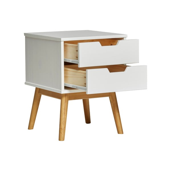 Comodino in legno di pino massiccio bianco Baku - Marckeric-image-4