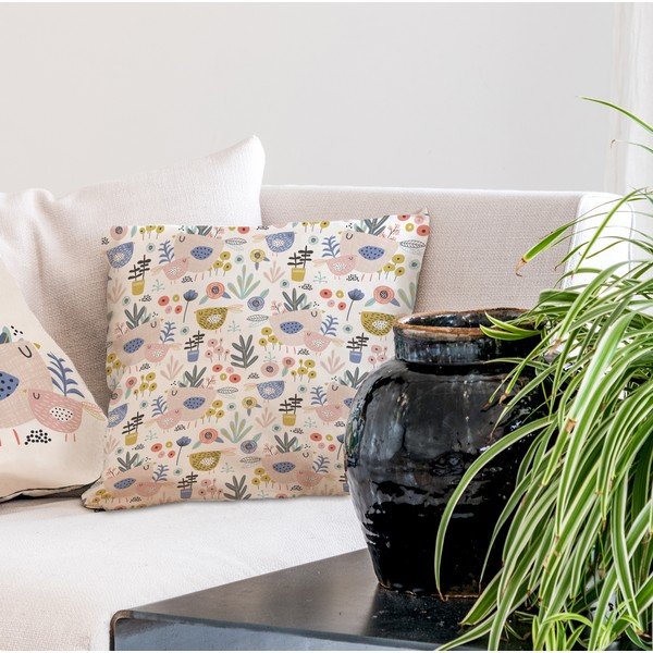 Cuscino in cotone, 45 x 45 cm Bird Family - Butter Kings-image-1