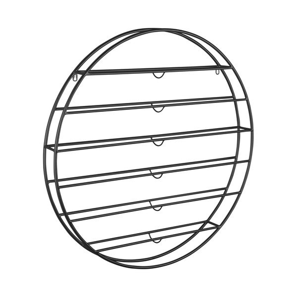 Portabottiglie da parete nero in metallo numero di bottiglie 12 80x80x9 cm Redondo – PT LIVING-image-3