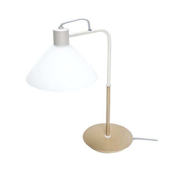 Lampada da tavolo bianca con paralume in vetro (altezza 44 cm) Spot - Hübsch-image-2