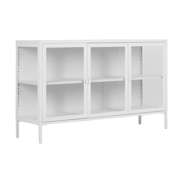 Vetrina in metallo bianco 140x85 cm Brisbane - House Nordic-image-1