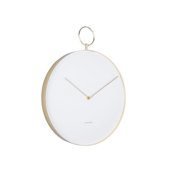 Orologio da parete in metallo bianco, ø 34 cm Hook - Karlsson