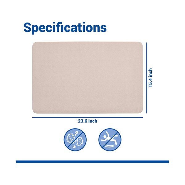 Tappetino per il bagno beige in diatomite 39x60 cm Simi – Wenko-image-3