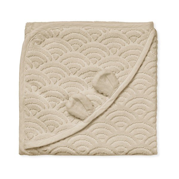 Asciugamano con cappuccio da bambini beige in cotone organico 80x80 cm Almond – Cam Cam Copenhagen