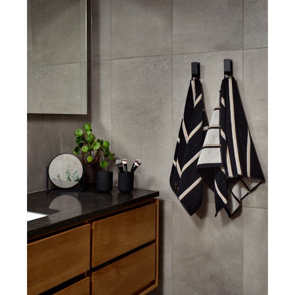 Asciugamano nero/grigio chiaro in cotone 50x100 cm Sauna – Zone-image-2