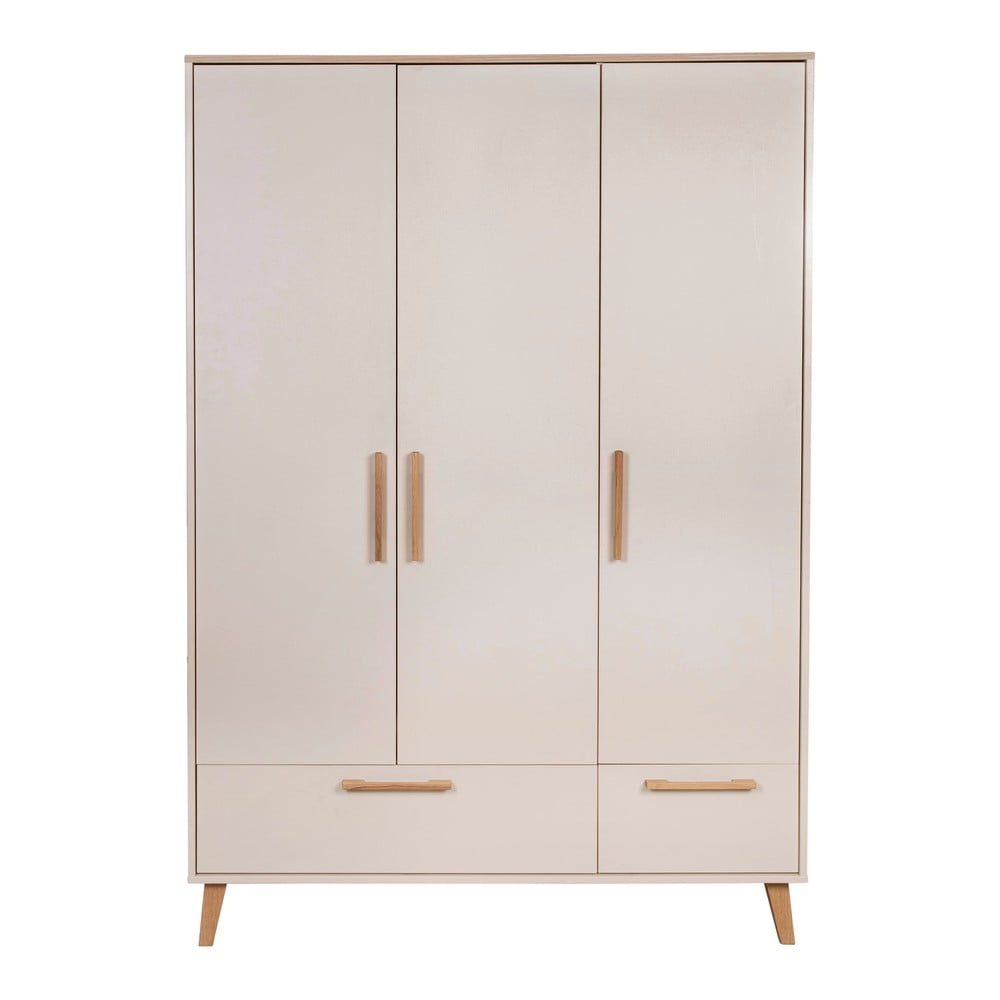 Armadio per bambini color crema/di colore naturale con effetto rovere 138x200x55 cm Jil – Roba | Armadi per bambini