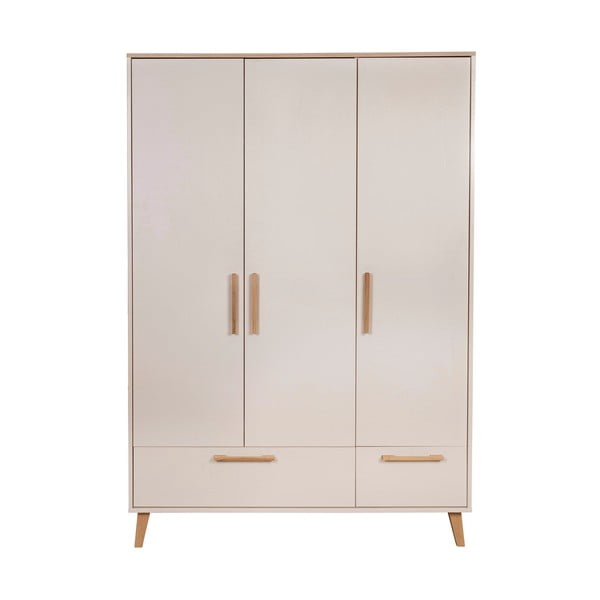 Armadio per bambini color crema/di colore naturale con effetto rovere 138x200x55 cm Jil – Roba