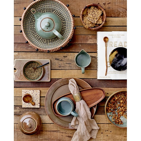 Vassoio da portata in gres marrone , 22,5 x 12 cm Pixie - Bloomingville-image-1