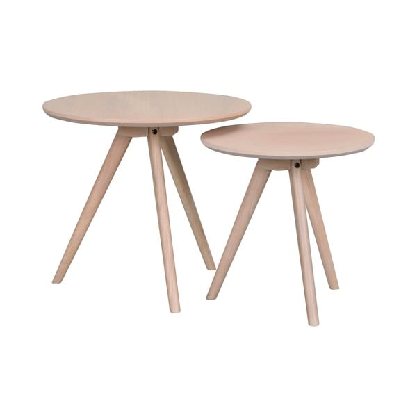 Tavolini rotondi in rovere in set di 2 pezzi ø 50 cm Yumi - Rowico-image-2