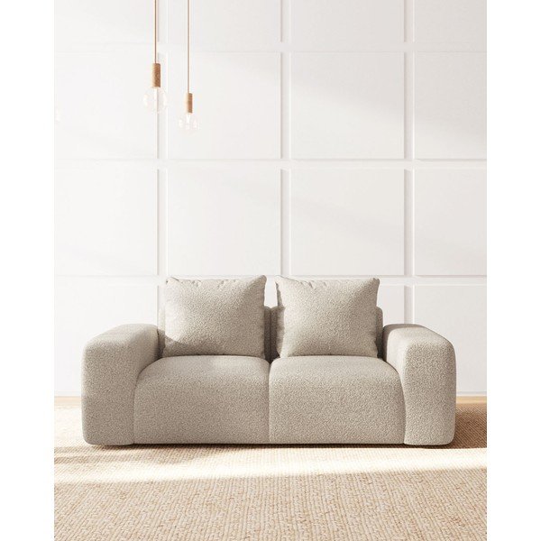 Divano bouclé beige 212 cm Feiro - MESONICA-image-3