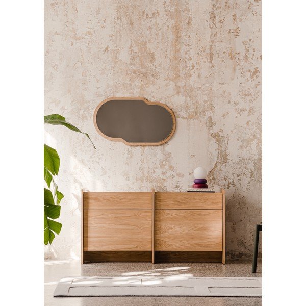 Credenza di colore naturale con effetto rovere 146x76x51 cm Hido – noo.ma-image-1