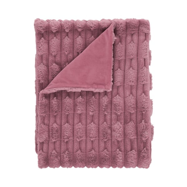 Coperta rosa in micropile 150x200 cm Carved Fur – Bianca