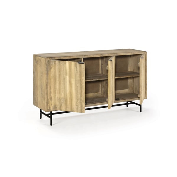 Cassettiera di colore naturale in mango massiccio 150x85x40 cm Mundra – MOME-image-3