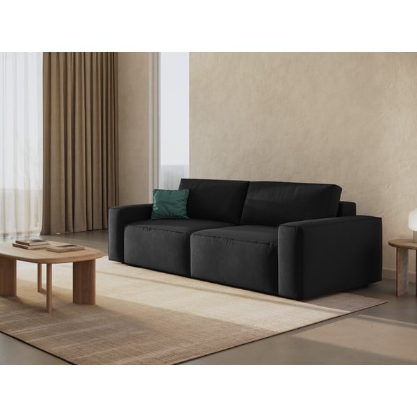 Divano letto nero 247 cm Jodie - Micadoni Home-image-1