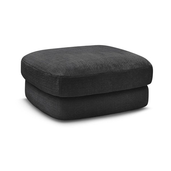 Poggiapiedi nero con rivestimento in ciniglia Leonore – Bobochic Paris