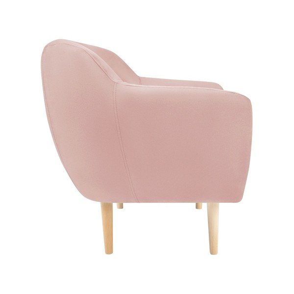 Poltrona in velluto rosa chiaro Sardaigne - Mazzini Sofas-image-3