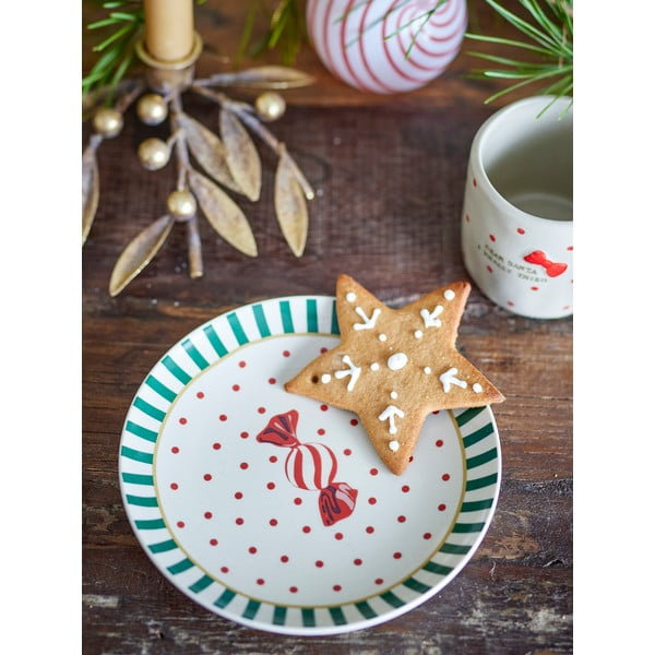 Piatto da dolce bianco in gres a tema natalizio ø 16 cm Yule – Bloomingville-image-1