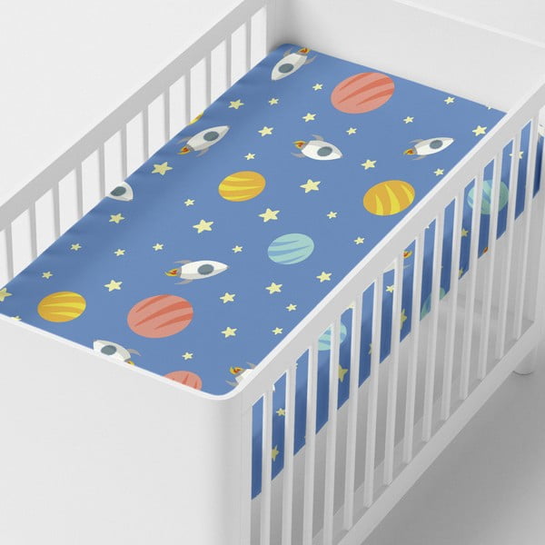 Lenzuolo di cotone per bambini, 120 x 60 cm Astronaut - Happynois-image-1