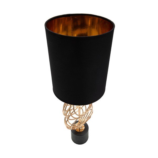 Lampada da tavolo con paralume in tessuto nero e oro (altezza 58,5 cm) Circly - Mauro Ferretti-image-2