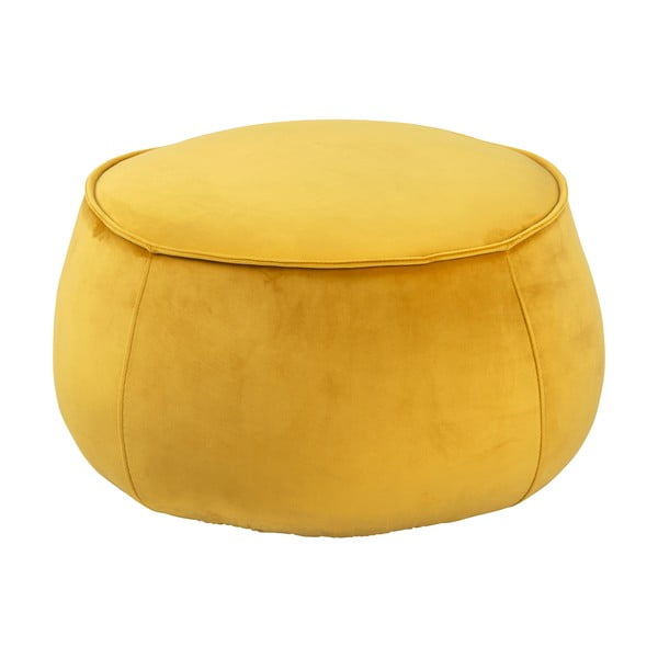 Pouf in velluto giallo , ⌀ 60 cm Mie - Actona