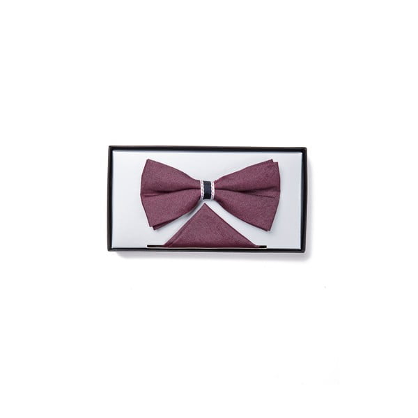 Set motýlku a kapesníčku Deep Rose