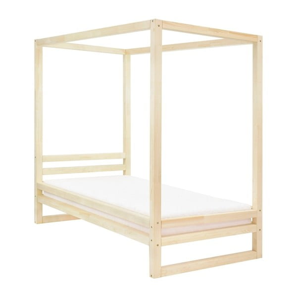 Dřevěná jednolůžková postel Benlemi Baldee Natura, 190 x 80 cm