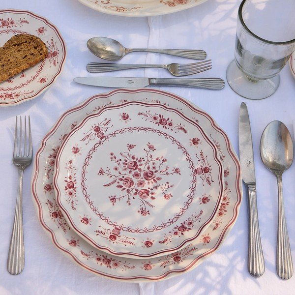 Piatto da dolce rosso/bianco in gres ø 21 cm Vila – Costa Nova-image-4