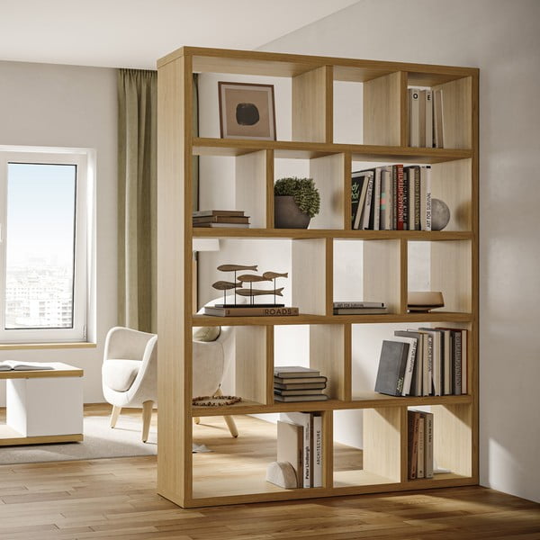 Libreria color legno effetto rovere 150x198 cm Berlin - TemaHome-image-1