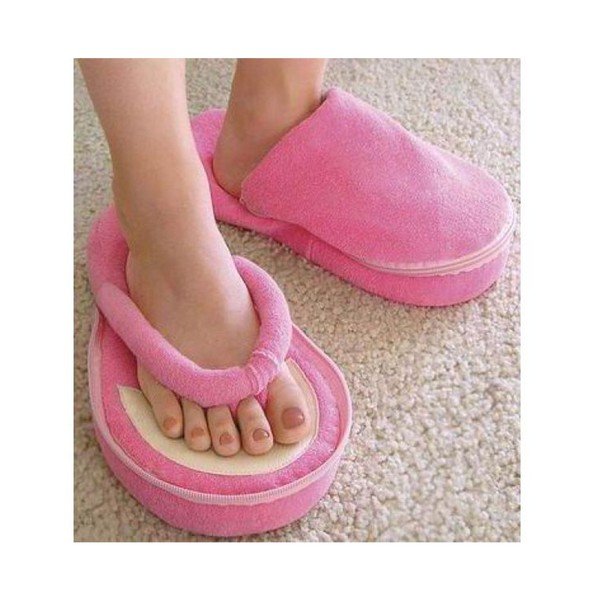Pantofole per pedicure in memory foam rosa - InnovaGoods-image-1
