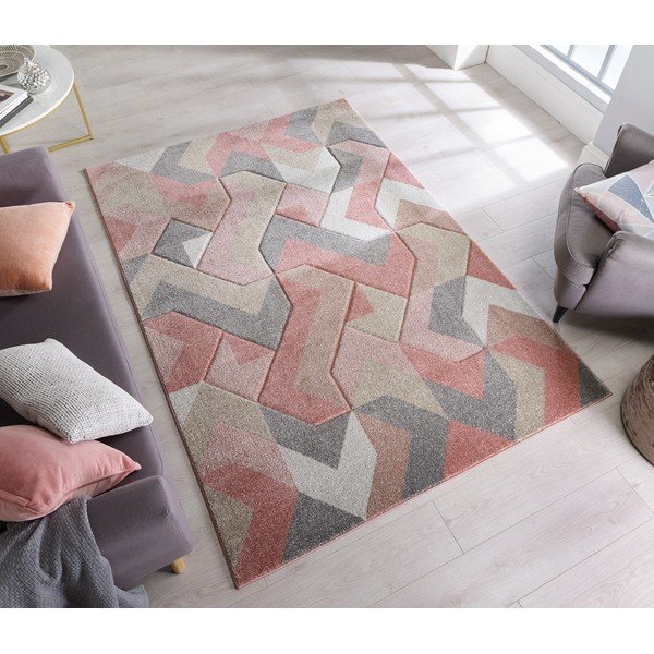 Tappeto rosa Aurora, 160 x 230 cm - Flair Rugs-image-4