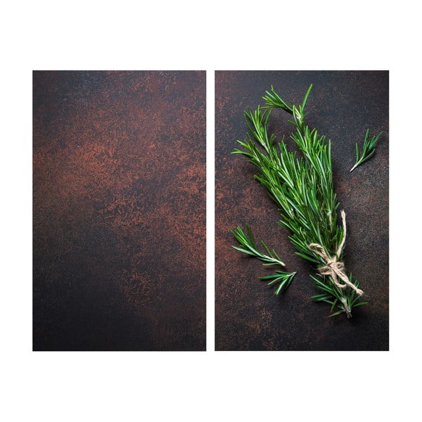 Set di copri fornelli in vetro temperato 2 pz 30x52 cm Rosemary – Allstar