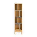 Libreria grigia in rovere 45x185 cm AbbeyWood - Woodman