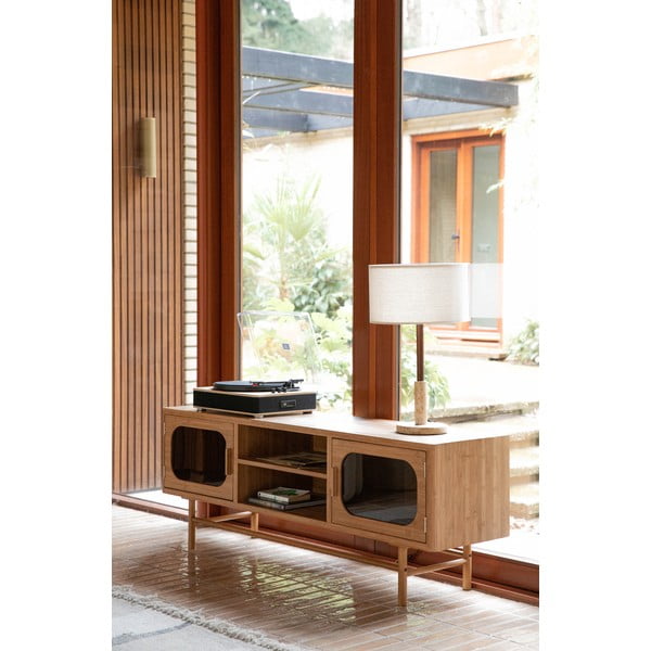 Mobile TV di colore naturale in bambù 150x55x40 cm Caroun – Dutchbone-image-1