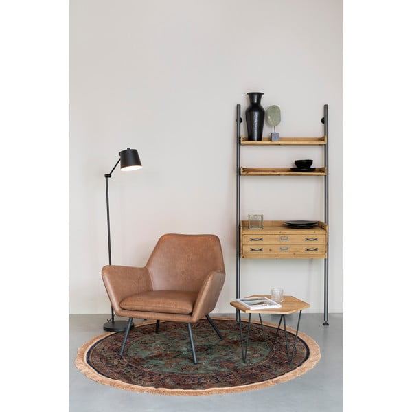 Lampada da terra nera con paralume in metallo (altezza 135 cm) Hajo - White Label-image-3