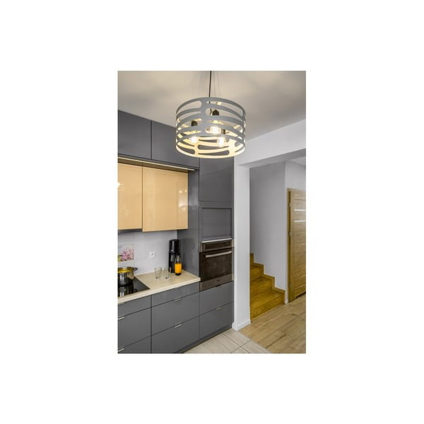 Apparecchio a sospensione grigio con paralume in metallo Marisa - GTV-image-1