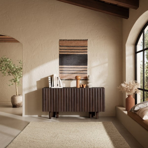 Cassettiera marrone in mango massiccio 160x80x40 cm Tamira – MOME-image-1