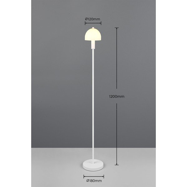 Lampada da terra bianca con paralume in vetro (altezza totale 120 cm) Glenn – Reality-image-3