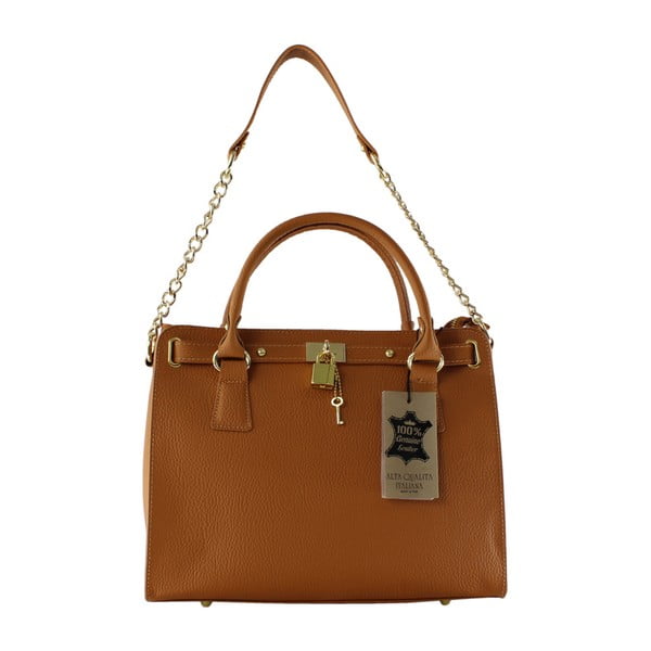Borsa in pelle marrone cognac Monica - Chicca Borse-image-1