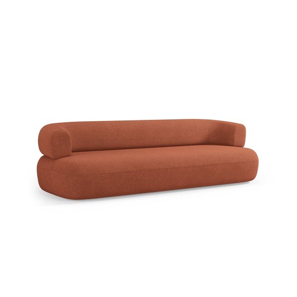 Divano color terracotta con rivestimento in bouclé 200 cm Jenny – Micadoni -image-2
