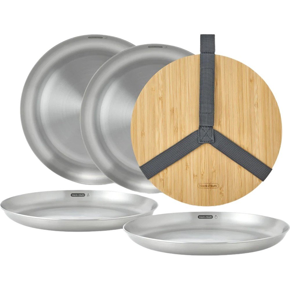 Set di piatti argentati in acciaio inox 4 pz ø 25,5 cm – Black + Blum | Piatti
