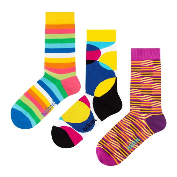 Set di 3 paia di calzini Stripy in confezione regalo, taglia 41 - 46 - Ballonet Socks