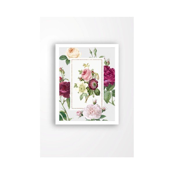 Dipinto murale su tela con cornice bianca Old Times, 29 x 24 cm - Tablo Center