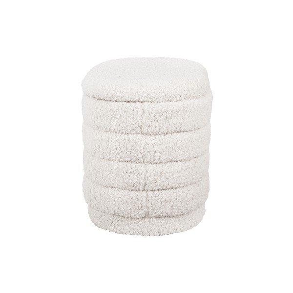 Pouf ovale bianco con contenitore Cuddly - Leitmotiv-image-3