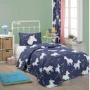 Set con copriletto e federa blu per letto singolo 160x220 cm Magic Unicorn – Mijolnir