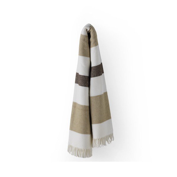 Plaid bianco e marrone con contenuto di cotone , 140 x 180 cm Granite - Euromant-image-1