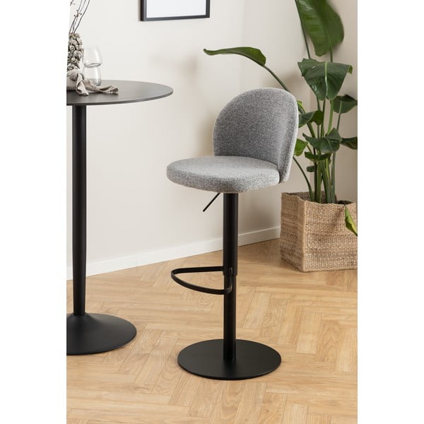 Sgabello da bar grigio-nero con altezza regolabile (altezza seduta 55 cm) Patricia - Actona-image-2