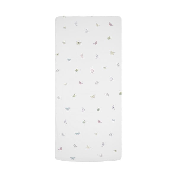Lenzuolo con angoli per bambini bianco in raso di cotone per letto singolo 90x200 cm Flowers Around Me – Butter Kings